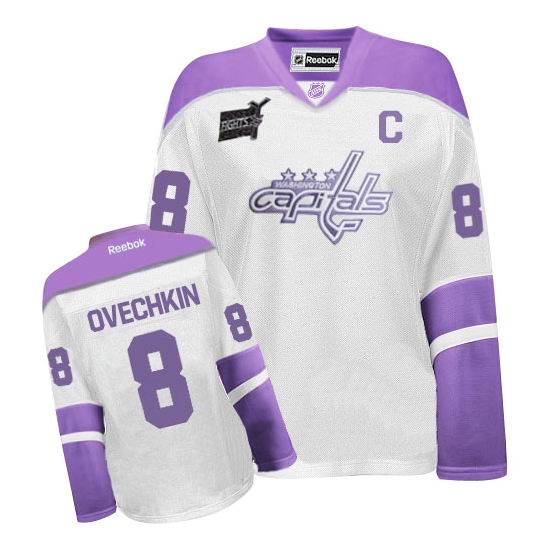 Alex Ovechkin Washington Capitals Women's Authentic Thanksgiving Reebok Jersey - White/Purple