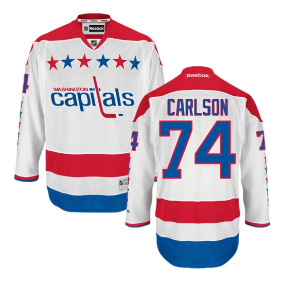 John Carlson Washington Capitals Authentic Third Reebok Jersey - White