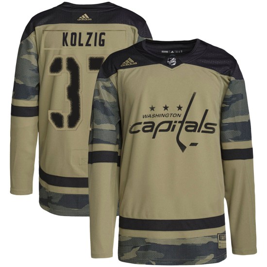 Olaf Kolzig Washington Capitals Authentic Military Appreciation Practice Adidas Jersey - Camo