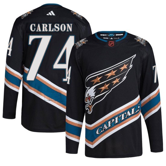 John Carlson Washington Capitals Authentic Reverse Retro 2.0 Adidas Jersey - Black