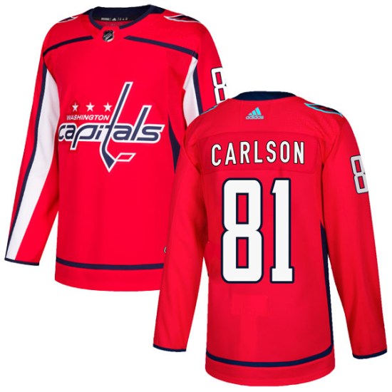Adam Carlson Washington Capitals Authentic Home Adidas Jersey - Red