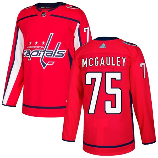 Tim McGauley Washington Capitals Authentic Home Adidas Jersey - Red