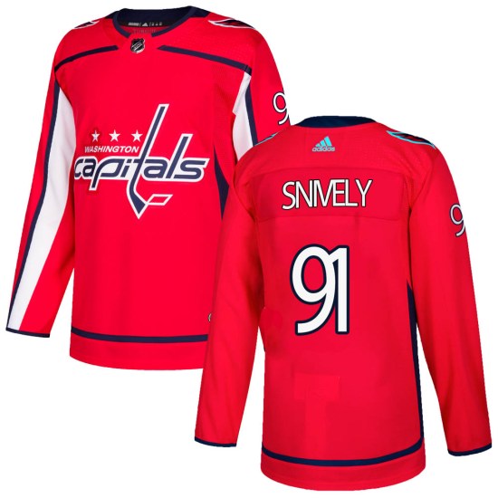 Joe Snively Washington Capitals Authentic Home Adidas Jersey - Red