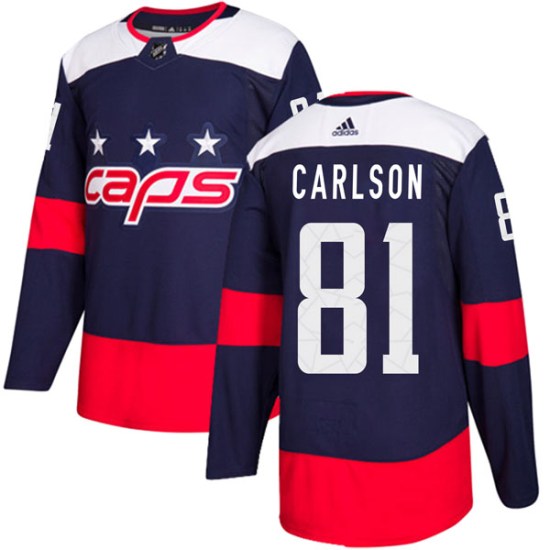 Adam Carlson Washington Capitals Authentic 2018 Stadium Series Adidas Jersey - Navy Blue
