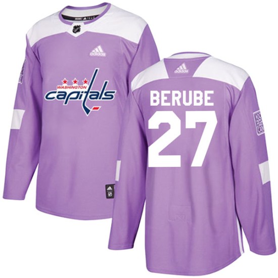 Craig Berube Washington Capitals Authentic Fights Cancer Practice Adidas Jersey - Purple