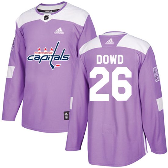 Nic Dowd Washington Capitals Authentic Fights Cancer Practice Adidas Jersey - Purple