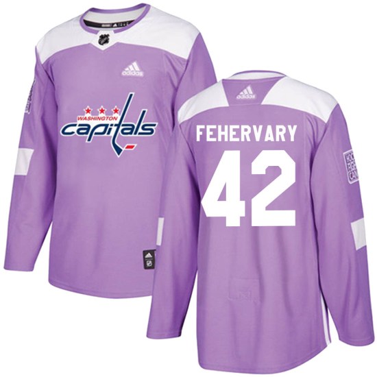Martin Fehervary Washington Capitals Authentic Fights Cancer Practice Adidas Jersey - Purple