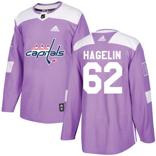 Carl Hagelin Washington Capitals Authentic Fights Cancer Practice Adidas Jersey - Purple