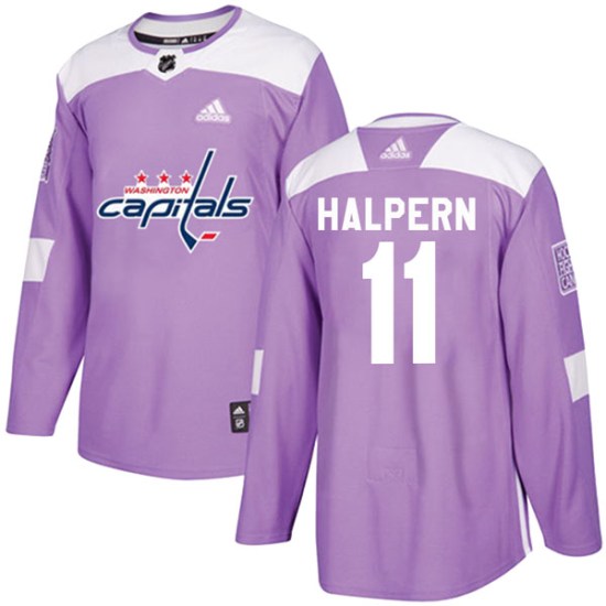 Jeff Halpern Washington Capitals Authentic Fights Cancer Practice Adidas Jersey - Purple