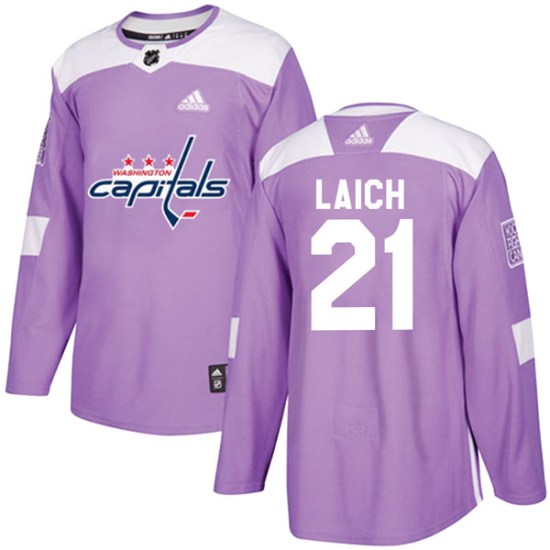 Brooks Laich Washington Capitals Authentic Fights Cancer Practice Adidas Jersey - Purple