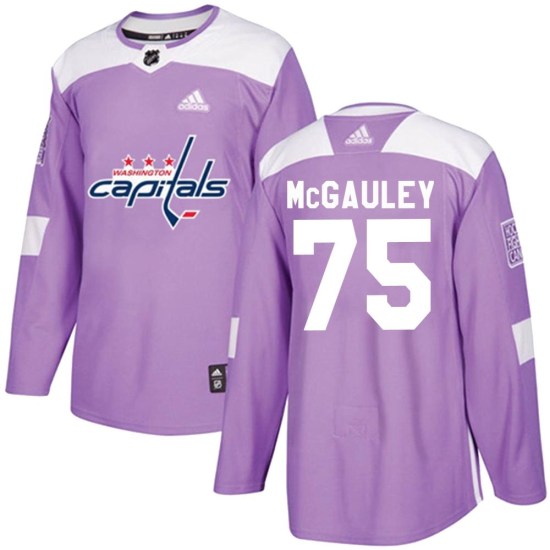 Tim McGauley Washington Capitals Authentic Fights Cancer Practice Adidas Jersey - Purple