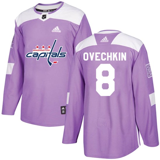 Alex Ovechkin Washington Capitals Authentic Fights Cancer Practice Adidas Jersey - Purple