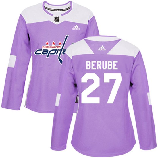 Craig Berube Washington Capitals Women's Authentic Fights Cancer Practice Adidas Jersey - Purple