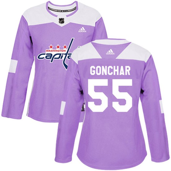 Sergei Gonchar Washington Capitals Women's Authentic Fights Cancer Practice Adidas Jersey - Purple