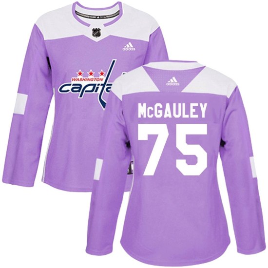 Tim McGauley Washington Capitals Women's Authentic Fights Cancer Practice Adidas Jersey - Purple