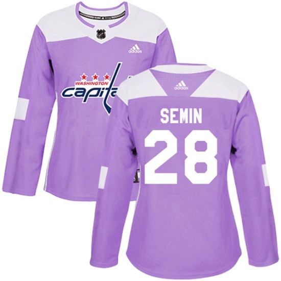Alexander Semin Washington Capitals Women's Authentic Fights Cancer Practice Adidas Jersey - Purple