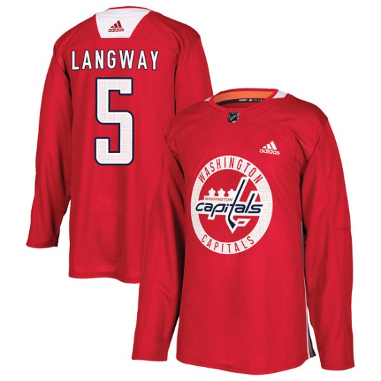Rod Langway Washington Capitals Youth Authentic Practice Adidas Jersey - Red