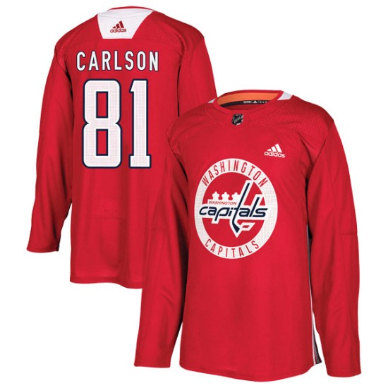 Adam Carlson Washington Capitals Authentic Practice Adidas Jersey - Red