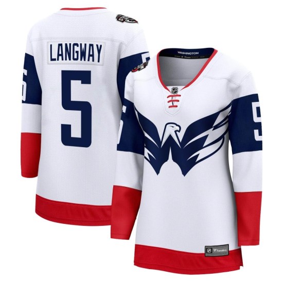 Rod Langway Washington Capitals Women's Breakaway 2023 Stadium Series Fanatics Branded Jersey - White
