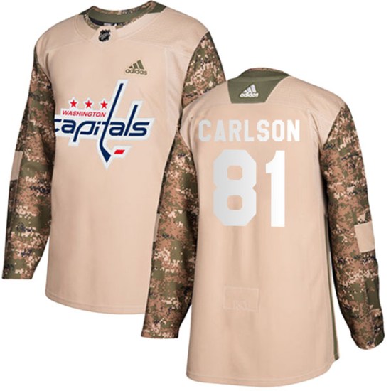 Adam Carlson Washington Capitals Authentic Veterans Day Practice Adidas Jersey - Camo