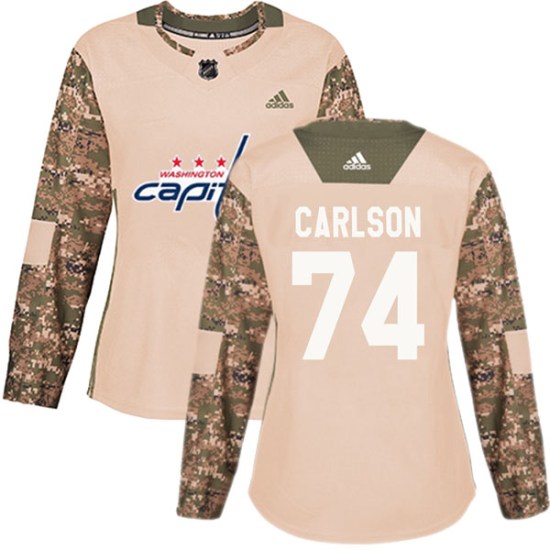 John Carlson Washington Capitals Women's Authentic Veterans Day Practice Adidas Jersey - Camo