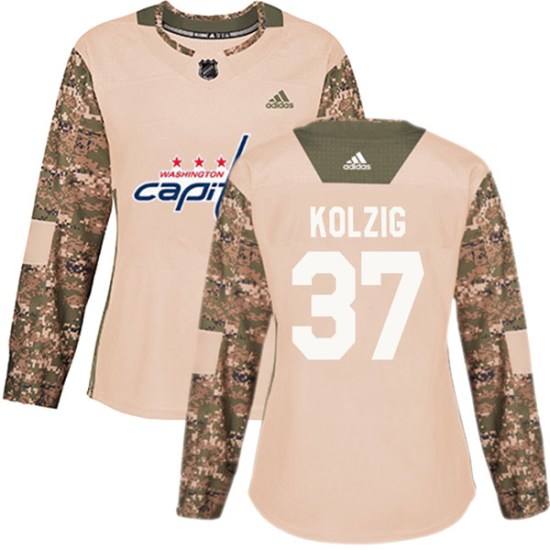 Olaf Kolzig Washington Capitals Women's Authentic Veterans Day Practice Adidas Jersey - Camo