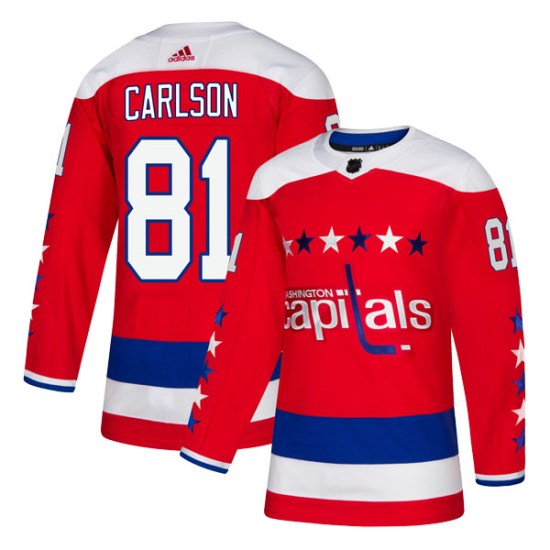 Adam Carlson Washington Capitals Authentic Alternate Adidas Jersey - Red